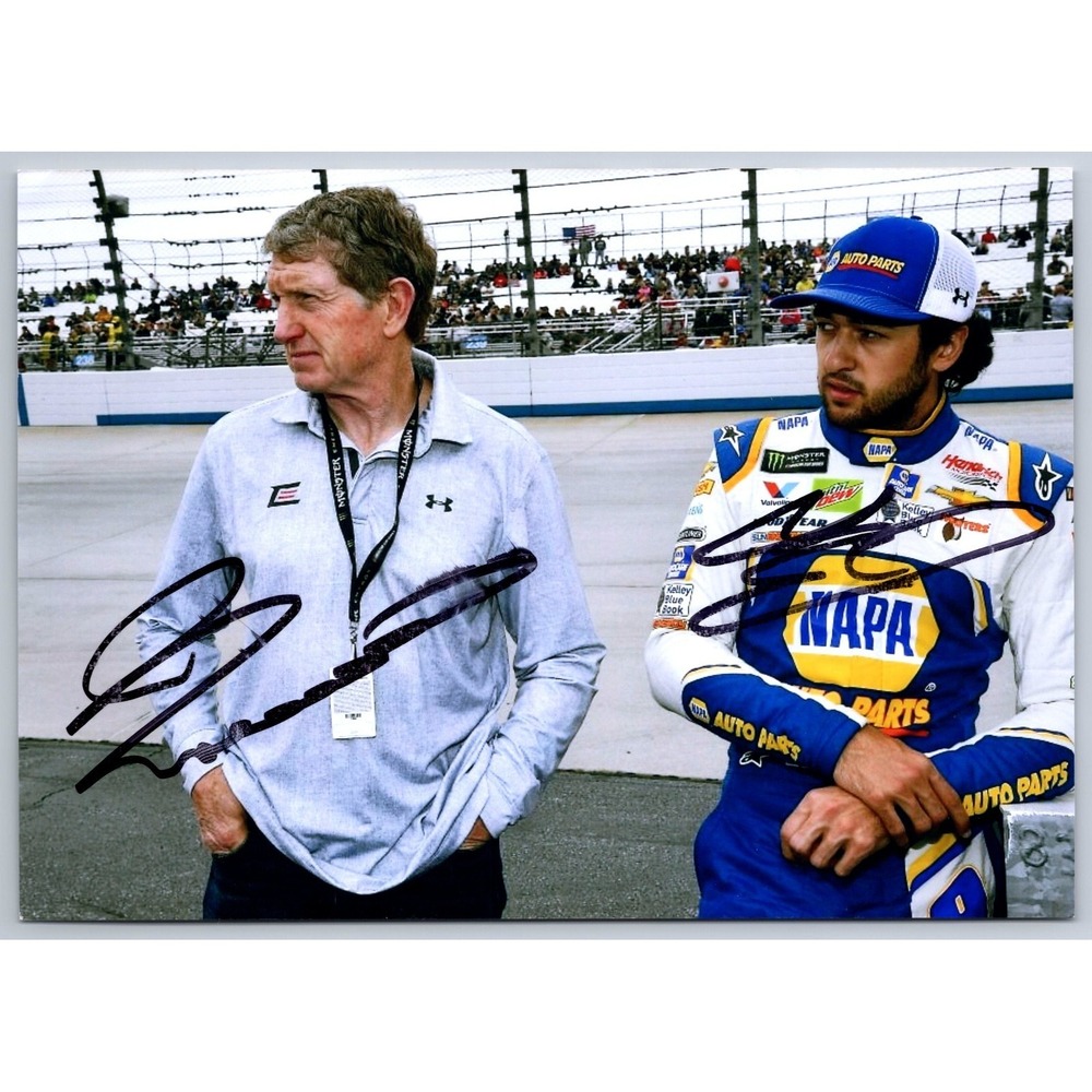 Bill Elliott & Chase Elliott Hand Signed 4 x 6 Photo - Auto Racing